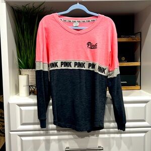 PINK light sweater sz S good condition 73% COTTON 27% POLYESTER peach orange